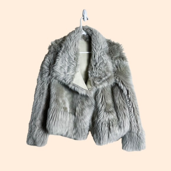 Yves Salomon Fur Lamb Leather Reversible Coat - Picture 1 of 6